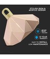 E27 hanglamp Pastel Wooden Prism - Roze, Ø32 x 27 cm, zonder lichtbron