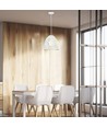 Witte Cone Prism hanglamp, E27 - Metaal, prismavormig, zonder lichtbron, Ø25cm