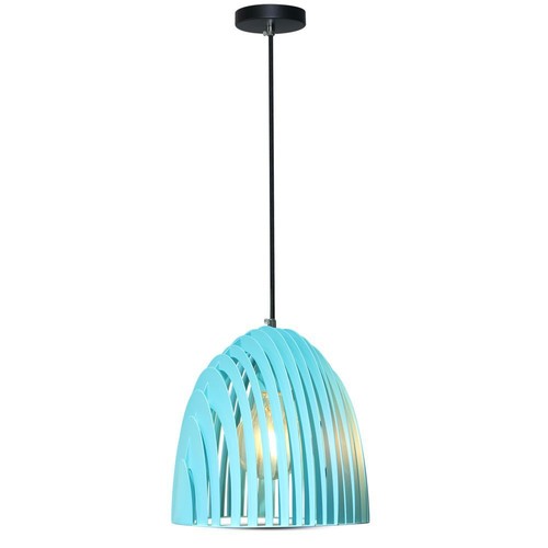 E27 Cone Prism hanglamp - Blauw, metaal, Ø25cm, zonder lichtbron