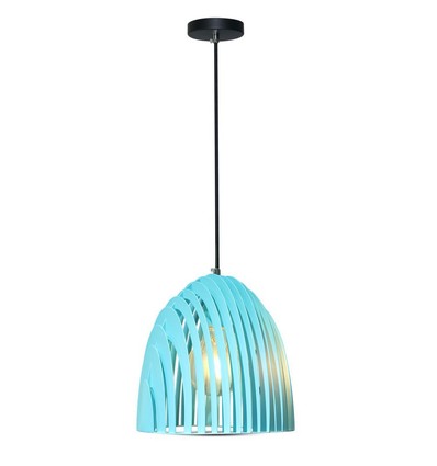 E27 Cone Prism hanglamp - Blauw, metaal, Ø25cm, zonder lichtbron