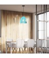 E27 Cone Prism hanglamp - Blauw, metaal, Ø25cm, zonder lichtbron