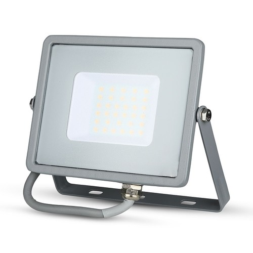 30W LED breedstraler met Samsung chip - 80lm/W, IP65, warm wit, grijs, 5 jaar garantie