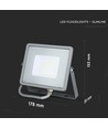 30W LED breedstraler met Samsung chip - 80lm/W, IP65, warm wit, grijs, 5 jaar garantie