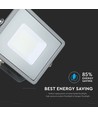 30W LED breedstraler met Samsung chip - 80lm/W, IP65, warm wit, grijs, 5 jaar garantie