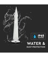 Ø60mm witte grondpen voor breedstraler - IP65, aluminium, 26,5cm hoogte