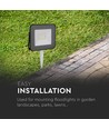 Ø60mm witte grondpen voor breedstraler - IP65, aluminium, 26,5cm hoogte