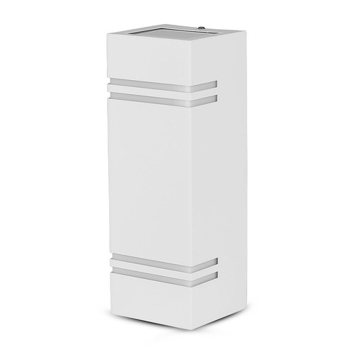 GU10 vierkante wandlamp met up/down licht - IP44 buiten, wit, roestvrij staal, zonder lichtbron