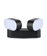 12W roteerbare LED wandlamp met 2 koppen - IP65, zwart, 1320lm, 3000K, incl. lichtbron