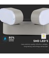 12W dubbele roteerbare wandlamp - IP65 buiten, 2 koppen, grijs, 3000K, 1320lm