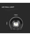 6W up/down wandlamp, zwart - IP65, 4000K, 11,2 x 11,2 cm, incl. lichtbron