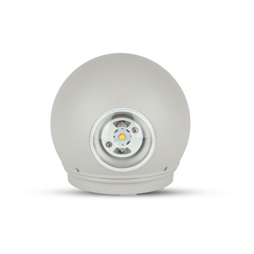 6W LED wandlamp met up/down licht - IP65, grijs, 3000K, 11 x 5,4 cm, incl. lichtbron