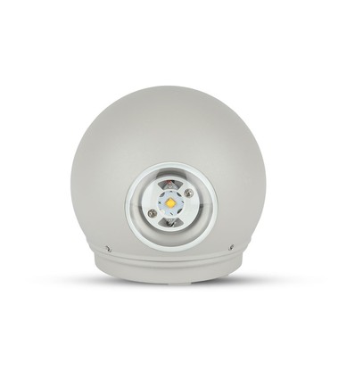 6W LED wandlamp met up/down licht - IP65, grijs, 3000K, 11 x 5,4 cm, incl. lichtbron