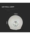 6W LED wandlamp met up/down licht - IP65, grijs, 3000K, 11 x 5,4 cm, incl. lichtbron