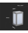 12W LED wandlamp, grijs - 750lm, 6400K, IP65, koud wit