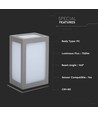 12W LED wandlamp, grijs - 750lm, 6400K, IP65, koud wit