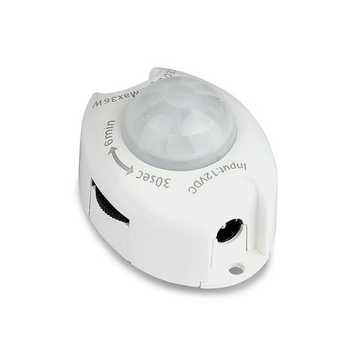 Draadloze PIR bewegingssensor voor LED strips - 12V, max 36W, voor bedverlichting, 2.1mm stekker, 3 jaar garantie