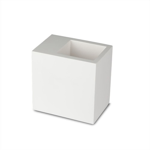 G9 opbouwspot van gips, vierkant - Wit, 10x10cm, zonder lichtbron