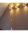 G9 opbouwspot van gips, vierkant - Wit, 10x10cm, zonder lichtbron