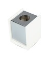 GU10 vierkante gips opbouwspot met chromen voet - 10x10cm, wit/chroom, IP20 binnen, zonder lichtbron