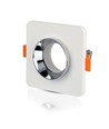 GU10 inbouwspot van gips - Wit/chroom, Gat: Ø8,0 cm, Afmeting: Ø10 cm, zonder lichtbron
