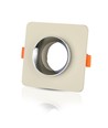 GU10 inbouwspot van beton - Vierkant, off-white/chroom, gat: Ø8cm, zonder lichtbron