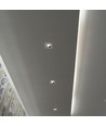 GU10 inbouwspot van beton - Vierkant, off-white/chroom, gat: Ø8cm, zonder lichtbron