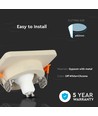GU10 inbouwspot van beton - Vierkant, off-white/chroom, gat: Ø8cm, zonder lichtbron