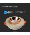 GU10 Gips Metaal - Offwhite met Matte Roze Gouden Bodem-Rond