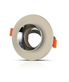 GU10 inbouwspot van beton/metaal - Rond, off-white met chroom onderkant, IP20 binnen