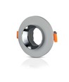 GU10 inbouwspot van gips - Rond, grijs beton met chroom, Ø80 mm gat, IP20 binnen