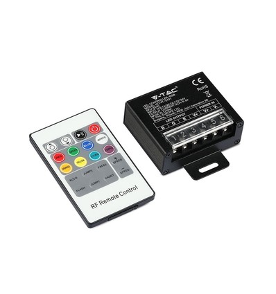 RGB LED controller met 20-knops RF afstandsbediening - 12V/24V, 3 kanalen, max 480W, IP20
