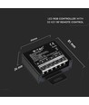 RGB LED controller met 20-knops RF afstandsbediening - 12V/24V, 3 kanalen, max 480W, IP20