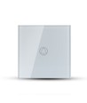 1-gangs touch deurbel schakelaar, wit - Glazen cover, inbouw, IP20 binnen