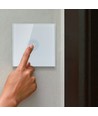 1-gangs touch deurbel schakelaar, wit - Glazen cover, inbouw, IP20 binnen