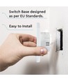 1-gangs touch deurbel schakelaar, wit - Glazen cover, inbouw, IP20 binnen