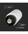 GU10 gips opbouwspot - Ø20cm, wit met Gun Black basis, zonder lichtbron