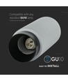GU10 - grijs beton, gips oppervlak, metaal met zwarte gunmetal voet