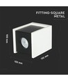 GU10 opbouwspot voor gips - Square, Pistol Black, vierkant, zonder lichtbron