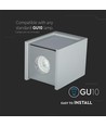 GU10 - grijs beton, metalen gips oppervlak met chromen voet (vierkant)