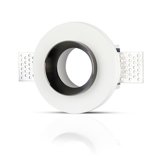 GU10 inbouwspot - Rond, wit/zwart, gips, IP20 binnen, zonder lichtbron