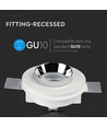 GU10 inbouwspot in gips - Rond, wit/chroom, Ø10cm, IP20, zonder lichtbron