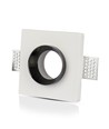 GU10 gips inbouwspot, vierkant - Wit + chroom, 100x100mm, IP20, 5 jaar garantie