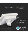 GU10 gips inbouwspot, vierkant - Wit + chroom, 100x100mm, IP20, 5 jaar garantie