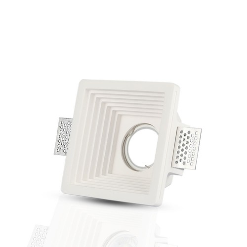 Vierkante gips inbouwspot voor GU10 - Gat: 12,5 x 12,5 cm, wit