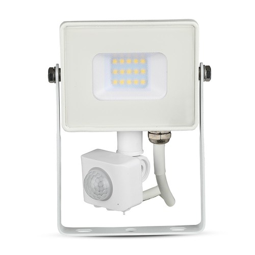 10W Projector - PIR Sensor, Samsung Chip, 4000K, wit behuizing