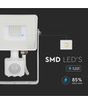 10W Projector - PIR Sensor, Samsung Chip, 4000K, wit behuizing