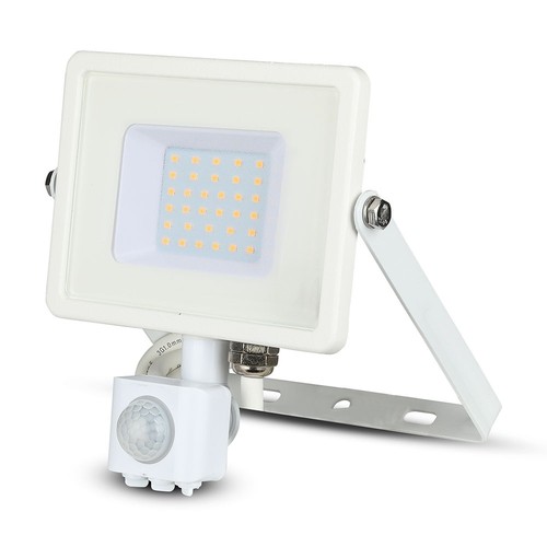 30W LED breedstraler met sensor - Samsung LED, 2400lm, IP65, warm wit