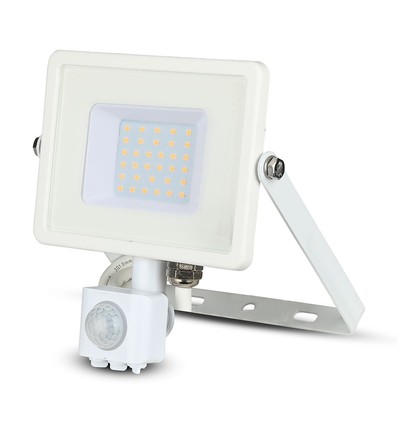 30W LED breedstraler met sensor, Samsung LED - IP65, wit, 6400K