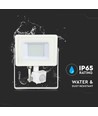 30W LED breedstraler met sensor, Samsung LED - IP65, wit, 6400K