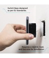 WiFi 3-weg touch schakelaar, zwart - 2200W, werkt met Google Home en Alexa, 3 Gang 1 Way